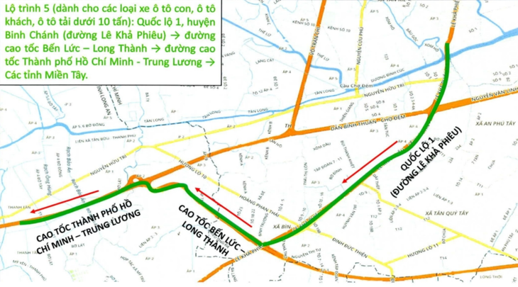 Sơ đồ né kẹt xe qua cao tốc Bến Lức - Long Thành, giúp về miền Tây dịp Tết nhanh hơn - Ảnh 7.