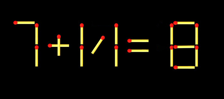 Thử tài IQ: Di chuyển một que diêm để 7+17=8 thành phép tính đúng - Ảnh 1.