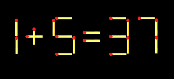 Thử tài IQ: Di chuyển một que diêm để 1+5=37 thành phép tính đúng - Ảnh 1.