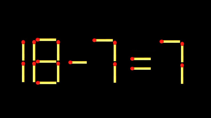 Thử tài IQ: Di chuyển một que diêm để 18-7=7 thành phép tính đúng - Ảnh 1.