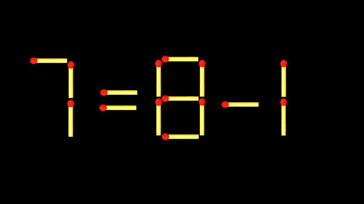 Thử tài IQ: Di chuyển một que diêm để 7-8=1 thành phép tính đúng - Ảnh 1.