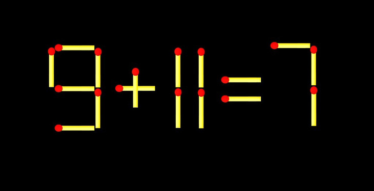 Thử tài IQ: Di chuyển một que diêm để 9+11=7 thành phép tính đúng - Ảnh 1.