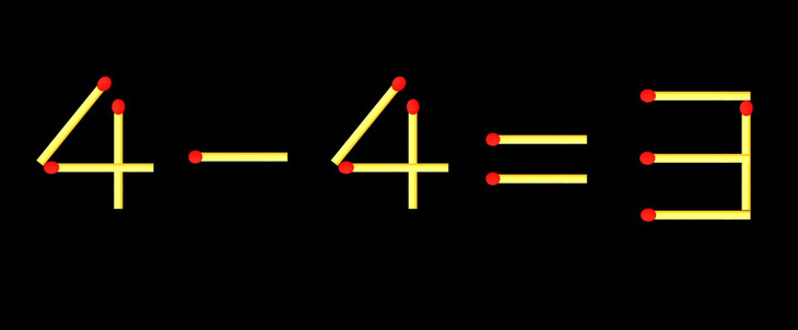 Thử tài IQ: Di chuyển một que diêm để 4-4=3 thành phép tính đúng - Ảnh 1.