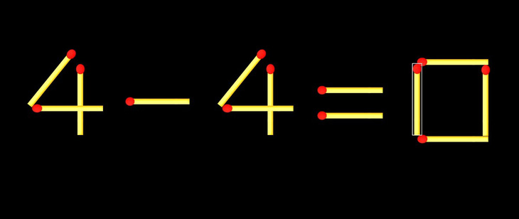 Thử tài IQ: Di chuyển một que diêm để 4-4=3 thành phép tính đúng - Ảnh 1.