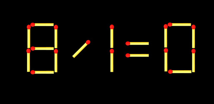 Thử tài IQ: Di chuyển một que diêm để 8/1=0 thành phép tính đúng - Ảnh 1.