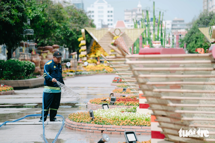 Đường hoa Nguyễn Huệ, TP.HCM đã sẵn sàng cho giờ khai mạc - Ảnh 15.