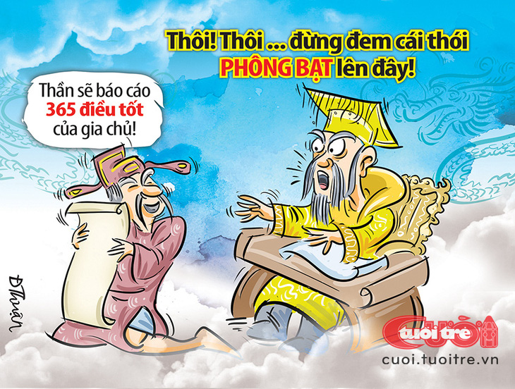 Táo quân phông bạt cho gia chủ - Ảnh 1.