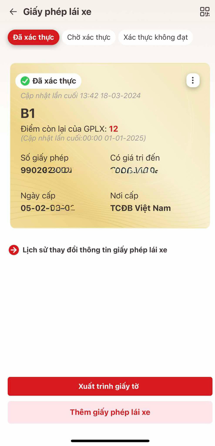 Hướng dẫn cách đơn giản theo dõi điểm, trừ điểm bằng lái xe trên VNeID - Ảnh 1.