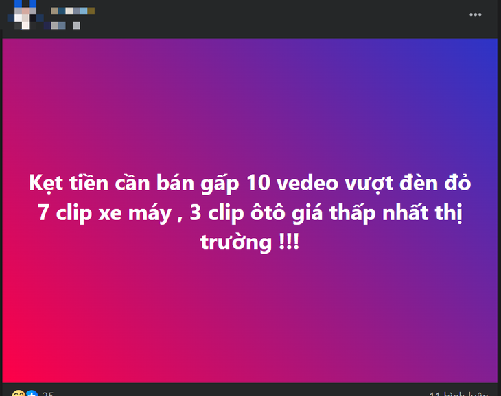 Đu trend lên mạng xã hội rao bán clip vượt đèn đỏ, coi chừng bị phạt - Ảnh 1.