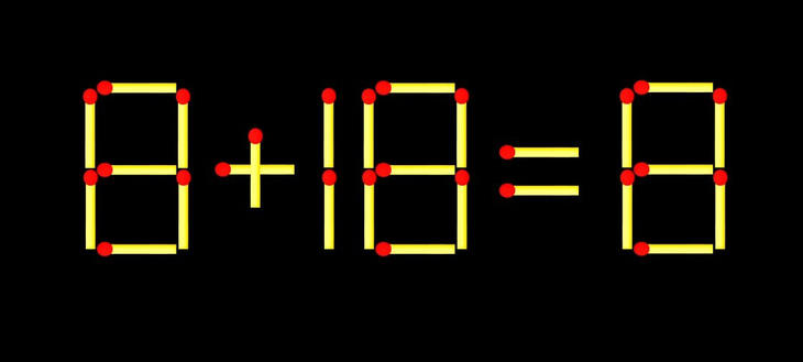 Thử tài IQ: Di chuyển một que diêm để 8+18=8 thành phép tính đúng - Ảnh 1.