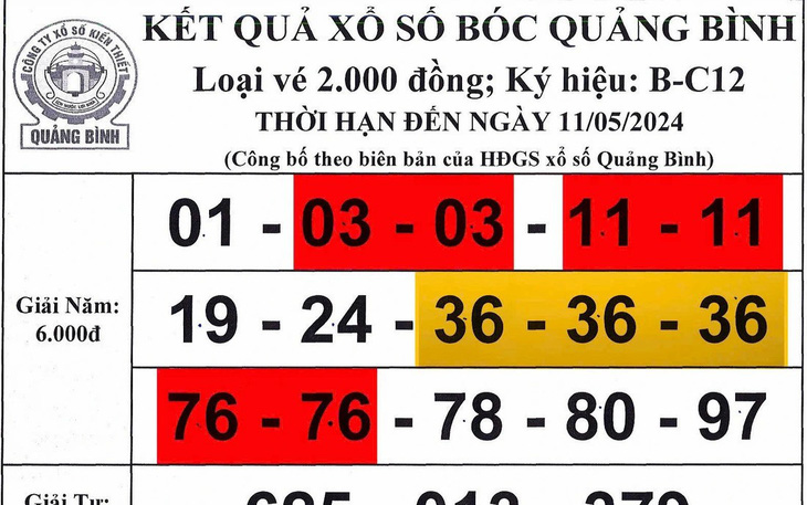 Vé số bóc Quảng Bình tiếp tục trùng lặp ở giải có 2 chữ số với xác suất cực thấp 3/10.000.000. - Ảnh 4.