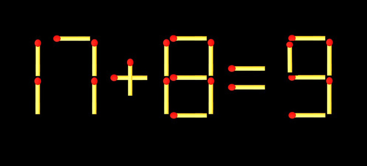 Thử tài IQ: Di chuyển một que diêm để 17+8=9 thành phép tính đúng - Ảnh 1.