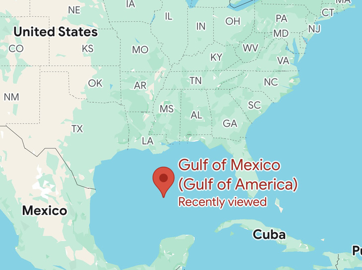 Google đổi tên Vịnh Mexico thành 'Vịnh Mỹ' với người dùng xứ cờ hoa - Ảnh 1.