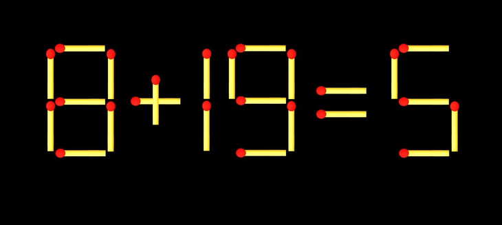 Thử tài IQ: Di chuyển một que diêm để 8+19=5 thành phép tính đúng - Ảnh 1.