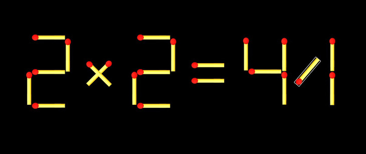 Thử tài IQ: Di chuyển một que diêm để 2x2=47 thành phép tính đúng - Ảnh 1.