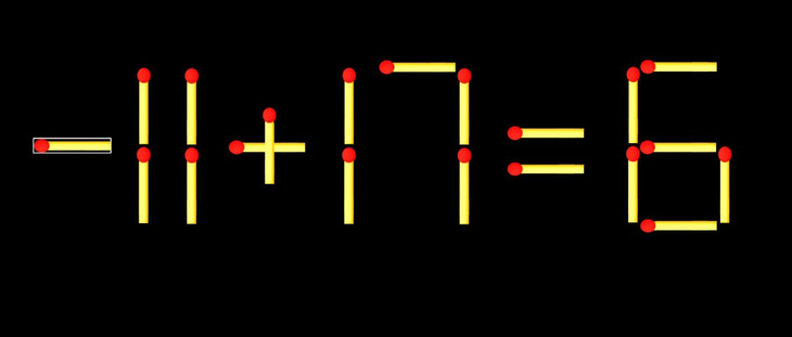 Thử tài IQ: Di chuyển một que diêm để 11+17=8 thành phép tính đúng - Ảnh 1.