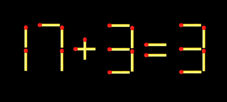 Thử tài IQ: Di chuyển một que diêm để 17+3=3 thành phép tính đúng - Ảnh 1.