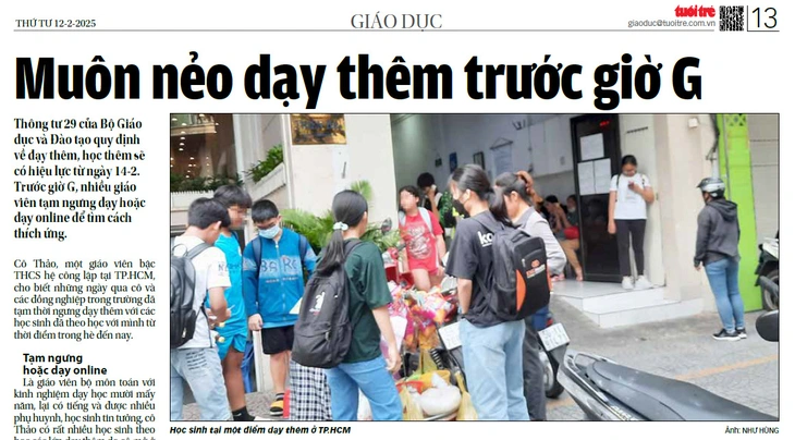 Quản lý dạy thêm, học thêm: Cần giải pháp 'gốc' - Ảnh 1. Quản lý dạy thêm, học thêm: Cần giải pháp 'gốc' - Ảnh 1.