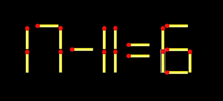 Thử tài IQ: Di chuyển một que diêm để 17+11=5 thành phép tính đúng - Ảnh 1.