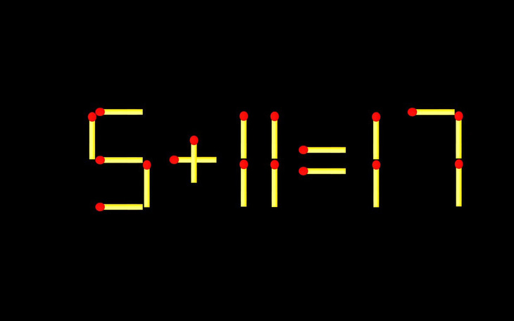 Thử tài IQ: Di chuyển một que diêm để 17+11=5 thành phép tính đúng - Ảnh 7.