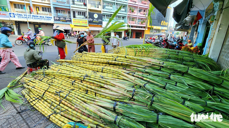 Hoan hỉ mua bán mía vàng trước ngày vía Ngọc Hoàng - Ảnh 2.