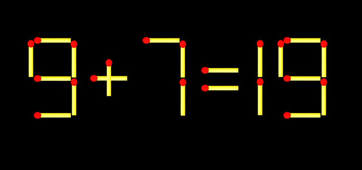 Thử tài IQ: Di chuyển một que diêm để 9+4=1 thành phép tính đúng - Ảnh 2.