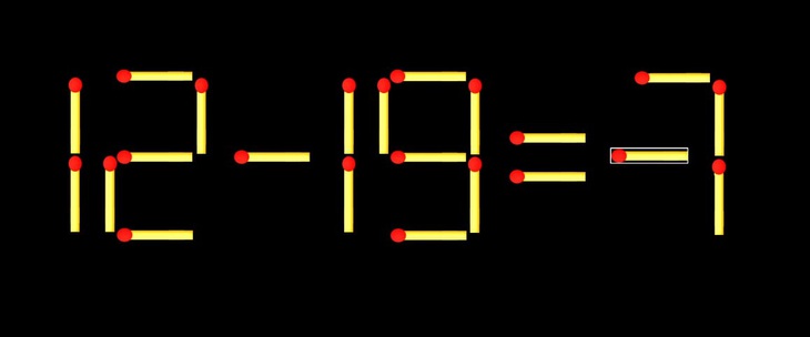 Thử tài IQ: Di chuyển một que diêm để 12+19=7 thành phép tính đúng - Ảnh 1.