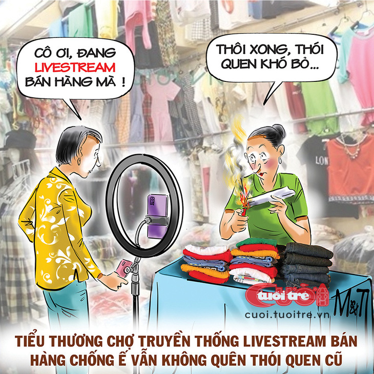 Tiểu thương và thói quen khó bỏ trên sóng livestream - Ảnh 1.