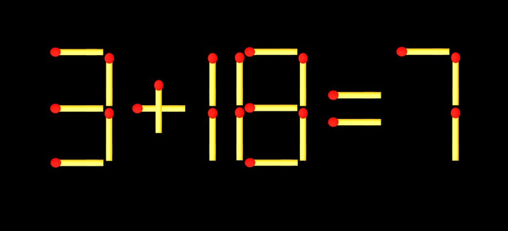 Thử tài IQ: Di chuyển một que diêm để 3+18=7 thành phép tính đúng - Ảnh 1.