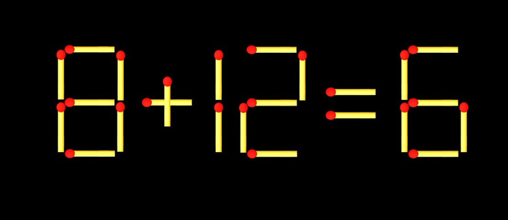 Thử tài IQ: Di chuyển một que diêm để 8+12=6 thành phép tính đúng - Ảnh 1.