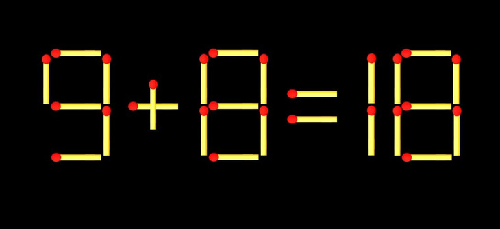 Thử tài IQ: Di chuyển một que diêm để 8+12=6 thành phép tính đúng - Ảnh 2.