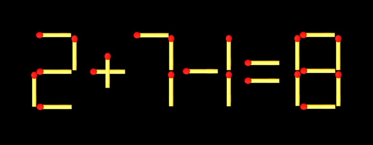 Thử tài IQ: Di chuyển một que diêm để 2+77=8 thành phép tính đúng - Ảnh 1.