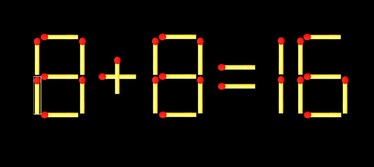 Thử tài IQ: Di chuyển một que diêm để 8+12=6 thành phép tính đúng - Ảnh 1.