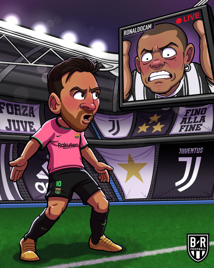 Ronaldo ngậm ngùi nhìn Messi tỏa sáng trong trận đấu giữa Barcelona và Juventus ở Champions League