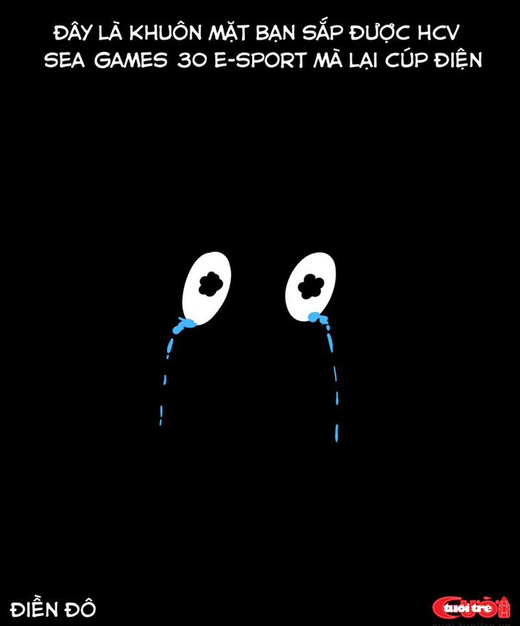 Sự cố cúp điện xảy ra ở nội dung eSport SEA Games 30. Ảnh: Điền Đô.