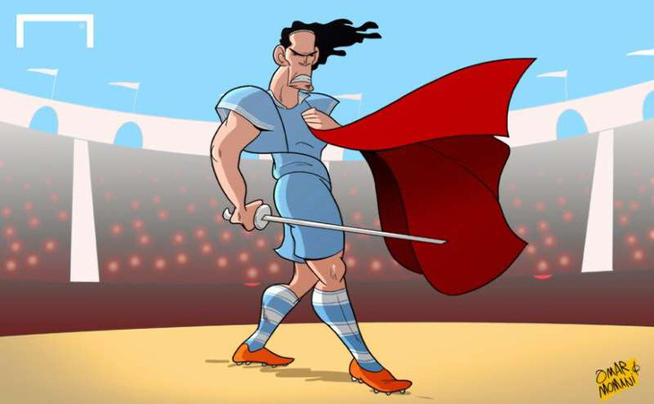 Cavani đã ghi được 3 bàn cho Manchester United tại Ngoại hạng Anh. Ảnh: Omar Momani.