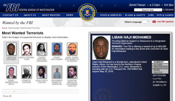 Bắt tên khủng bố bị FBI truy nã gắt gao tại Somalia