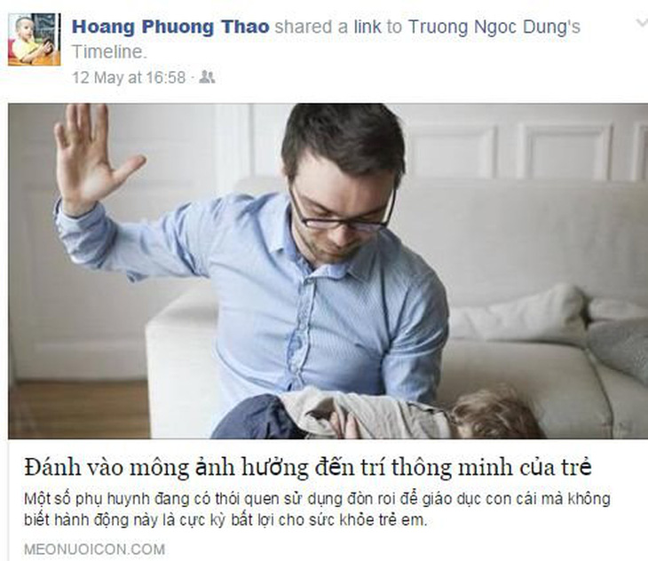 ​Đánh mông làm con mất thông minh?