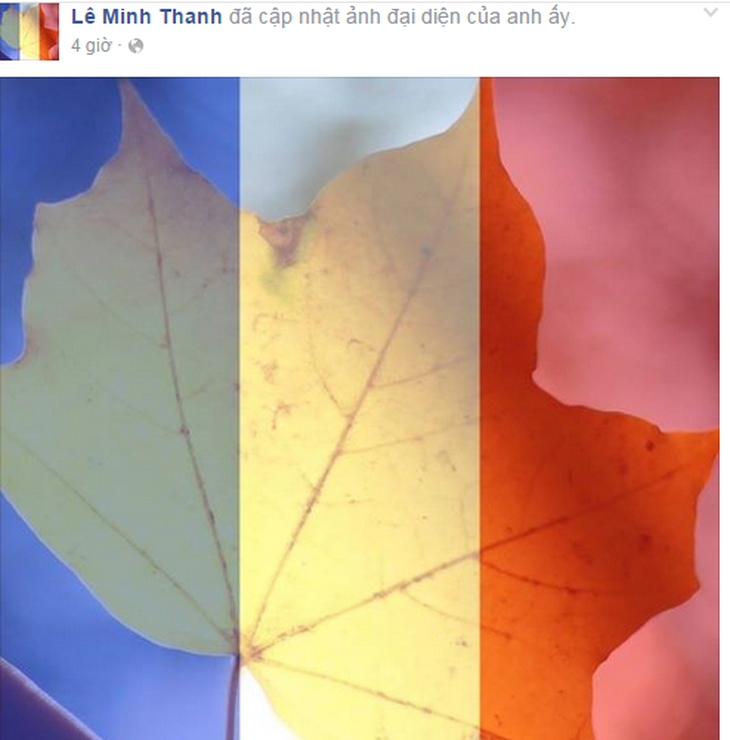 ​Avatar quốc kỳ Pháp phủ sóng mạng xã hội Facebook