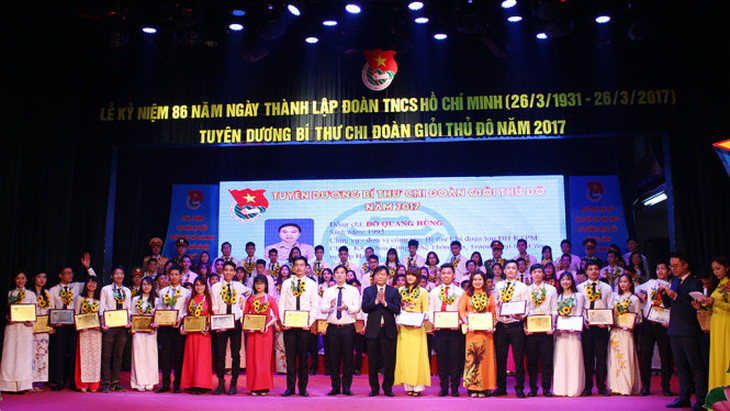 Tuyên dương 100 bí thư chi đoàn giỏi thủ đô năm 2017