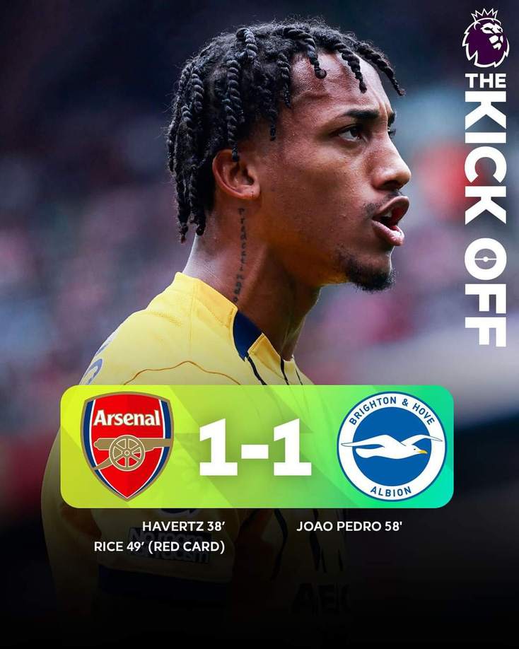 Kết quả Arsenal đấu Brighton: Raheem Sterling chứng kiến đồng đội mới chia điểm- Ảnh 1.