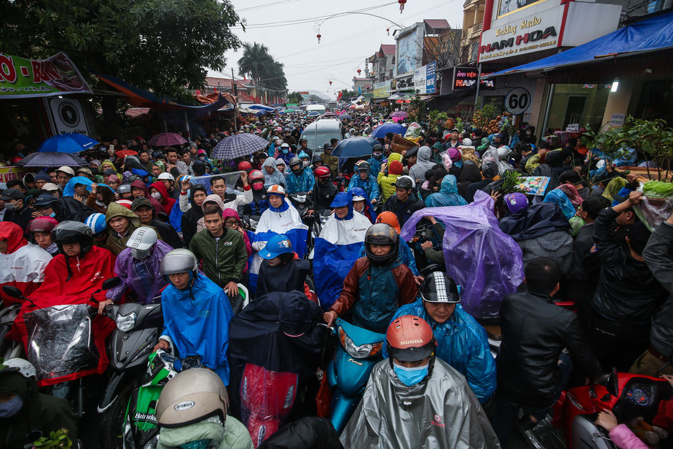Biển người chen lấn dưới mưa tại chợ Viềng, Nam Định - Ảnh 1.