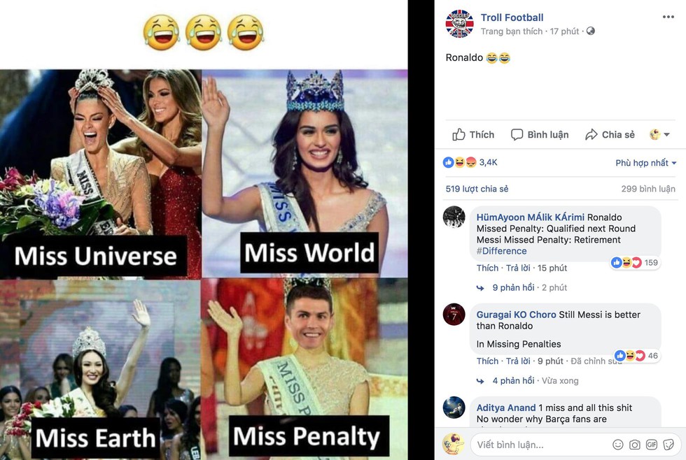 Ronaldo xấu xí, dân mạng... chúc mừng Messi - Ảnh 5. Ronaldo xấu xí, dân mạng... chúc mừng Messi - Ảnh 5.