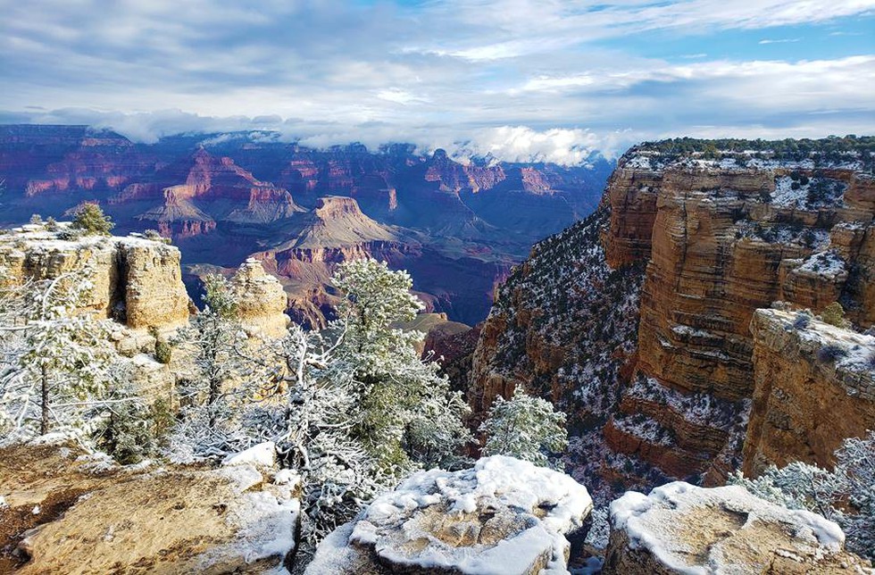 Kỳ quan Grand Canyon tráng lệ mùa tuyết rơi - Ảnh 5. Kỳ quan Grand Canyon tráng lệ mùa tuyết rơi - Ảnh 5.
