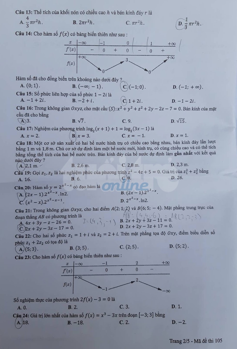 Đáp án môn toán thi THPT quốc gia 2019 - Ảnh 26. Đáp án môn toán thi THPT quốc gia 2019 - Ảnh 26.