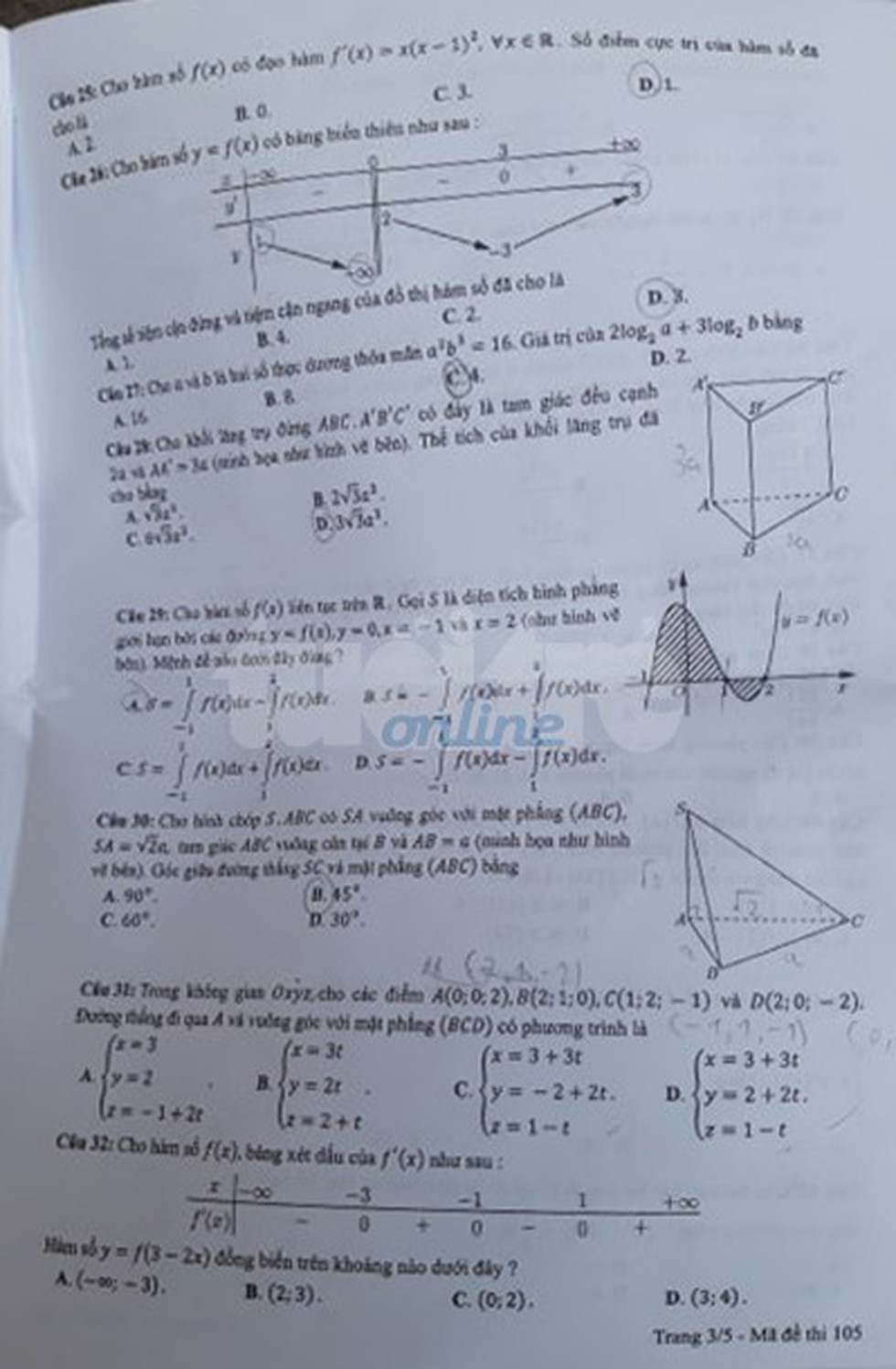 Đáp án môn toán thi THPT quốc gia 2019 - Ảnh 27. Đáp án môn toán thi THPT quốc gia 2019 - Ảnh 27.