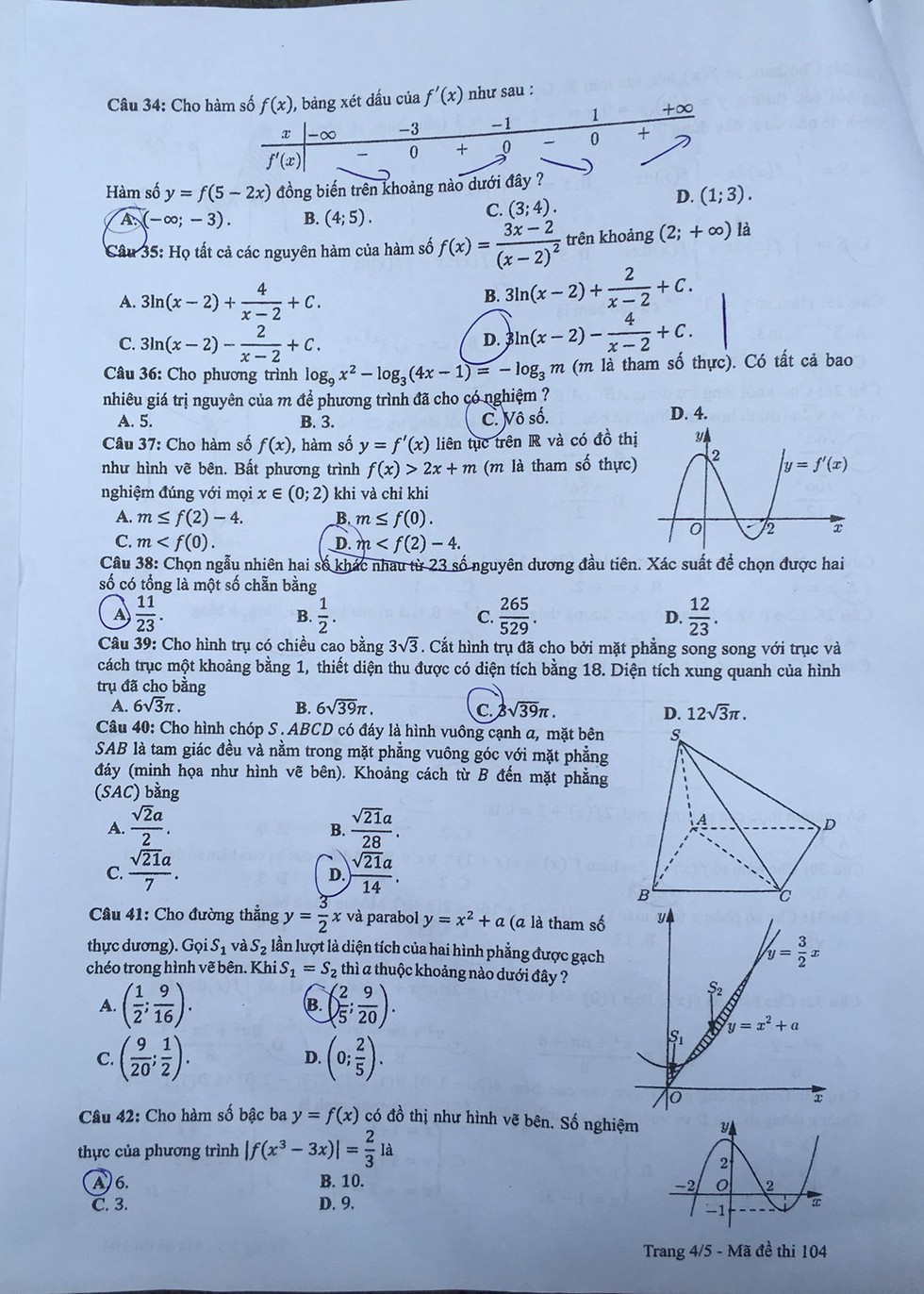 Đáp án môn toán thi THPT quốc gia 2019 - Ảnh 18. Đáp án môn toán thi THPT quốc gia 2019 - Ảnh 18.