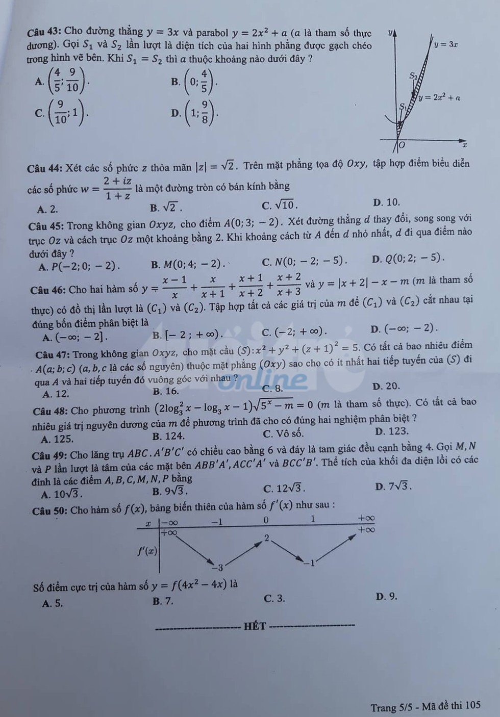 Đáp án môn toán thi THPT quốc gia 2019 - Ảnh 29. Đáp án môn toán thi THPT quốc gia 2019 - Ảnh 29.