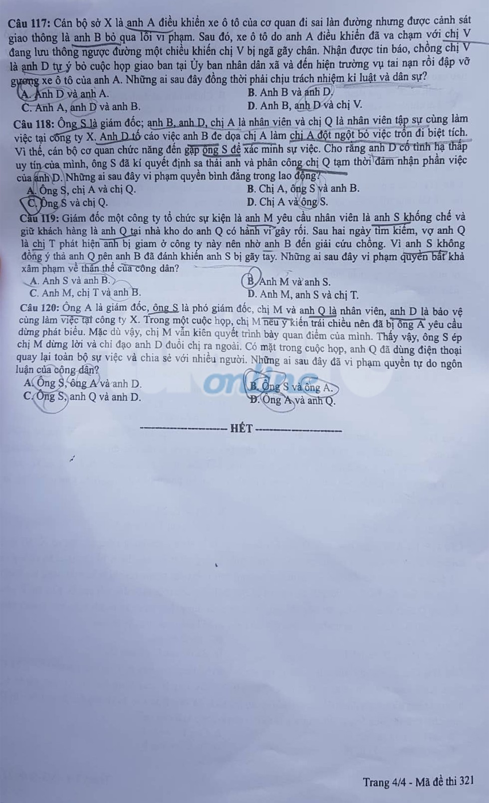 Đáp án môn giáo dục công dân thi THPT quốc gia 2019 - Ảnh 8. Đáp án môn giáo dục công dân thi THPT quốc gia 2019 - Ảnh 8.