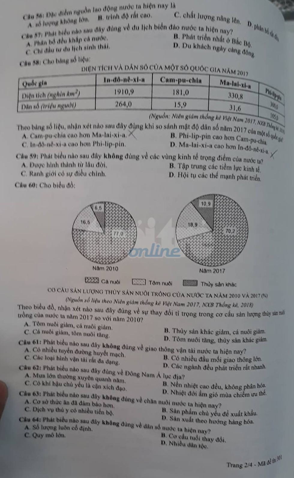 Đáp án môn địa lý THPT quốc gia 2019 - Ảnh 10. Đáp án môn địa lý THPT quốc gia 2019 - Ảnh 10.